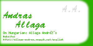 andras allaga business card